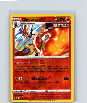Cinderace Holo Rare SWSH06: Chilling Reign 028/198 NM