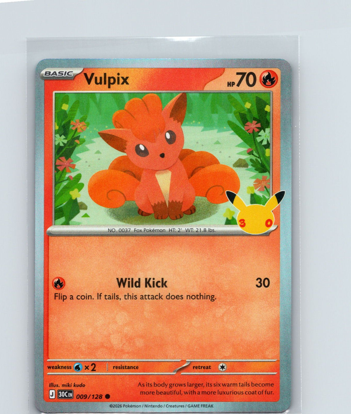 Vulpix Holo Common ME: 30th Celebration 009/128 NM
