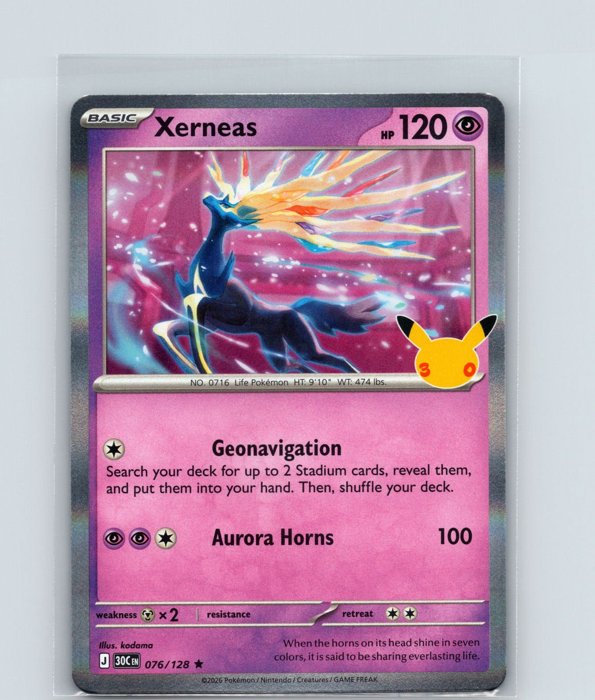 Xerneas Holo Rare ME: 30th Celebration 076/128 NM