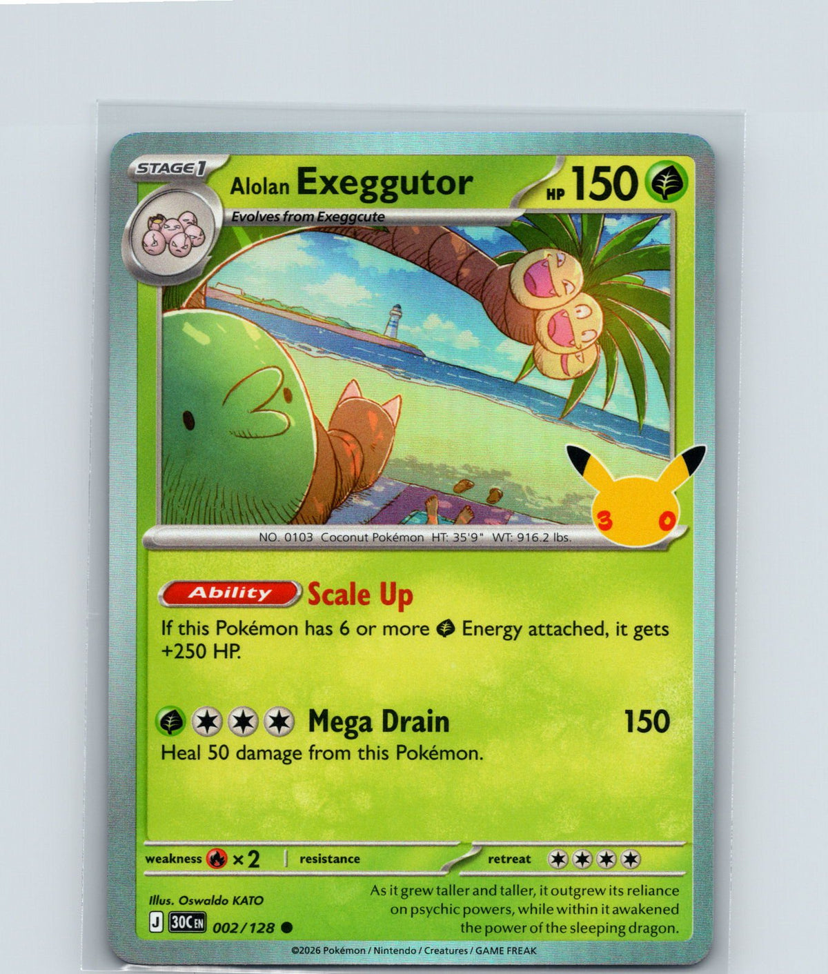 Alolan Exeggutor Holo Common ME: 30th Celebration 002/128 NM
