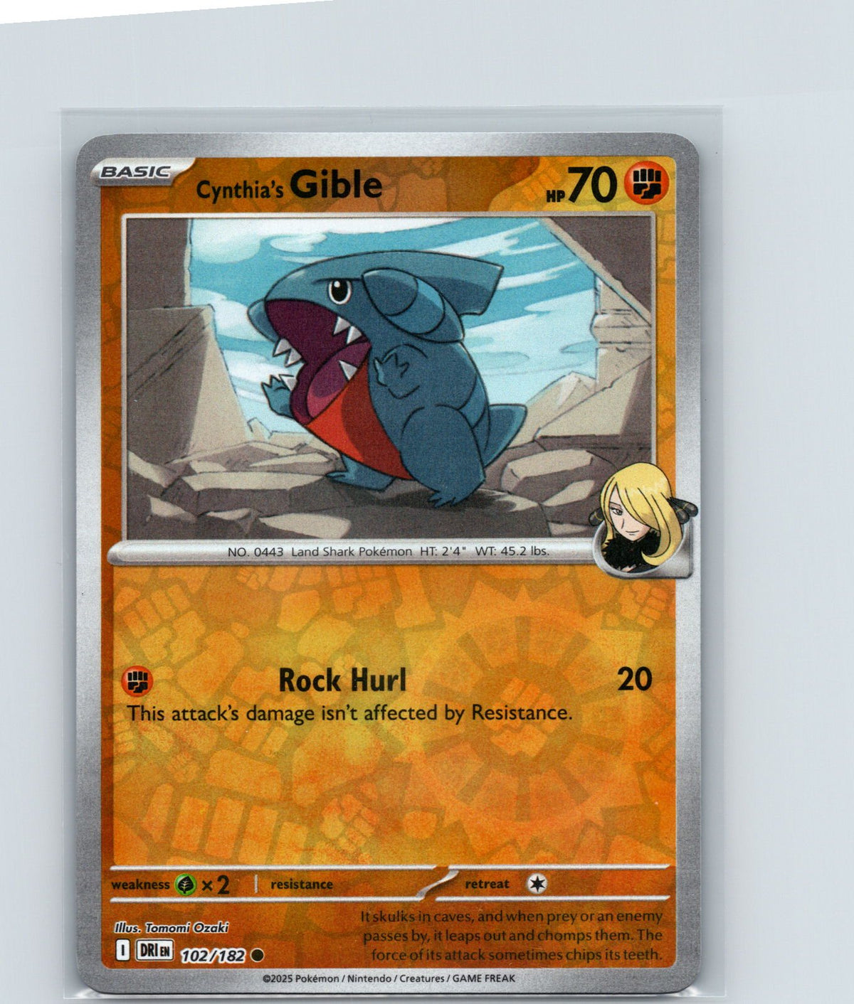 Cynthia's Gible Reverse Holo Common SV10: Destined Rivals 102/182 NM