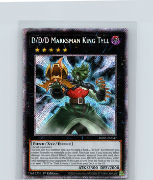 D/D/D Marksman King Tell Platinum Secret Rare 1st Edition RA05-EN047 NM