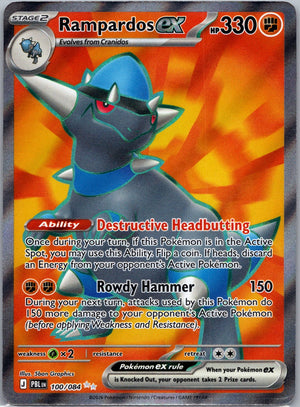 Rampardos ex Holo Ultra Rare ME05: Pitch Black 100/084 NM