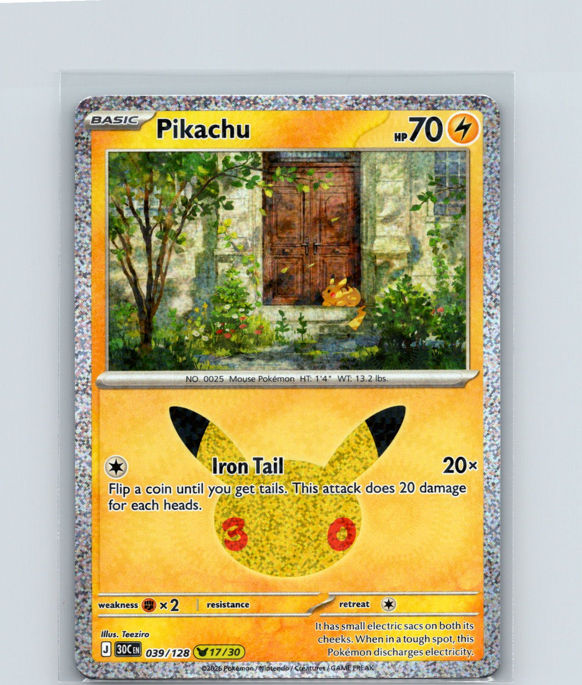 Pikachu Pikachu Rare ME: 30th Celebration 039/128 NM