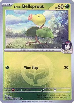 Erika's Bellsprout (Energy Symbol Pattern) Reverse Holo Common 004/217 NM