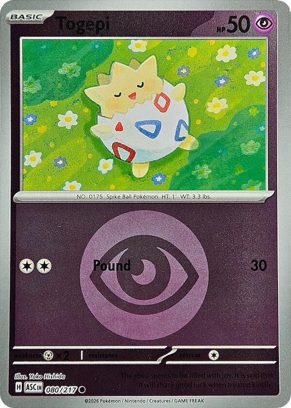 Togepi (Energy Symbol Pattern) Reverse Holo Common 080/217 NM