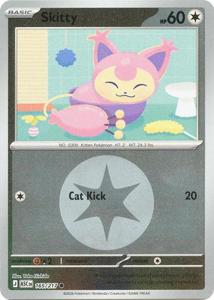 Skitty (Energy Symbol Pattern) Reverse Holo Common 165/217 NM