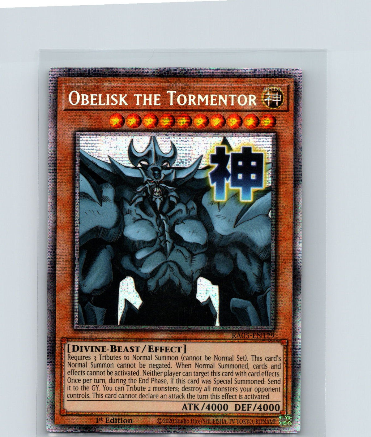 Obelisk the Tormentor Starlight Rare 1st Edition Starlight Rare RA05-EN129 NM