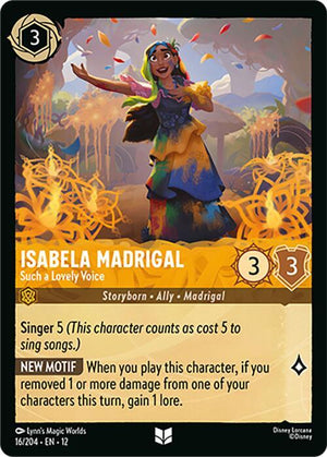 Isabela Madrigal - Such a Lovely Voice Uncommon Wilds Unknown 16/204 NM
