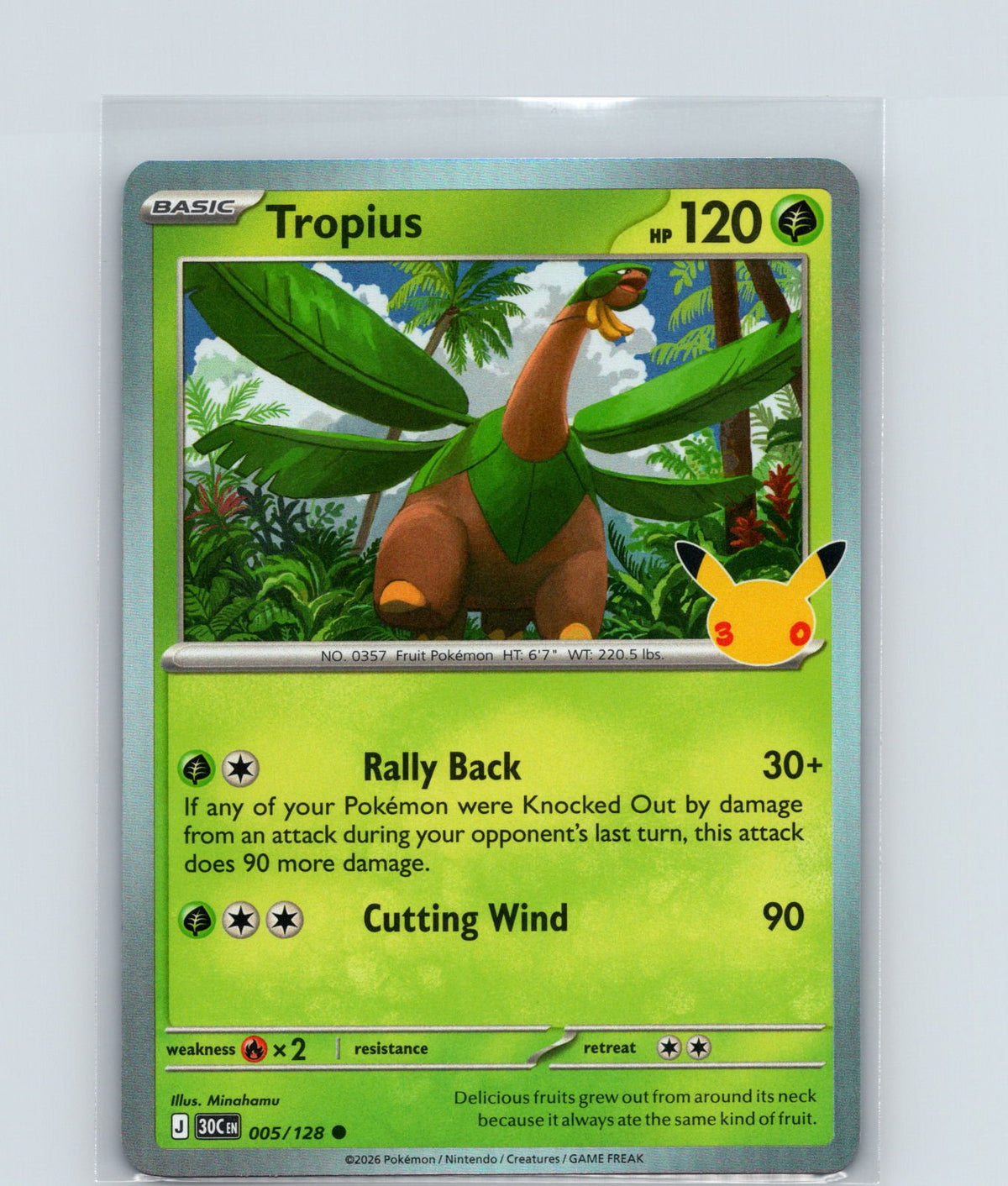 Tropius Holo Common ME: 30th Celebration 005/128 NM