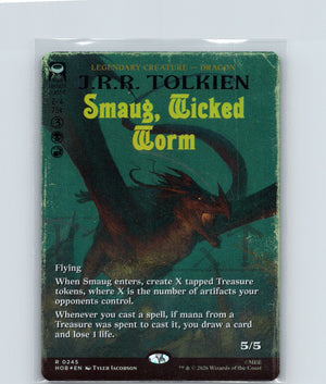 Smaug, Wicked Worm (Borderless) Foil R The Hobbit 245 NM
