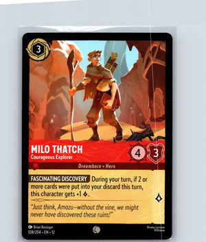 Milo Thatch - Courageous Explorer Common Wilds Unknown 108/204 NM