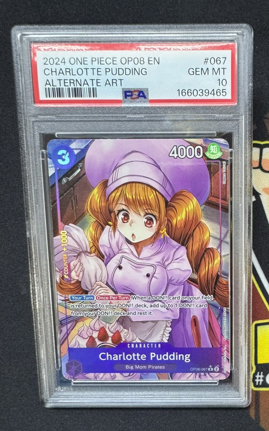 Charlotte Pudding (067) (Parallel) Foil R Two Legends OP08-067 NM PSA 10