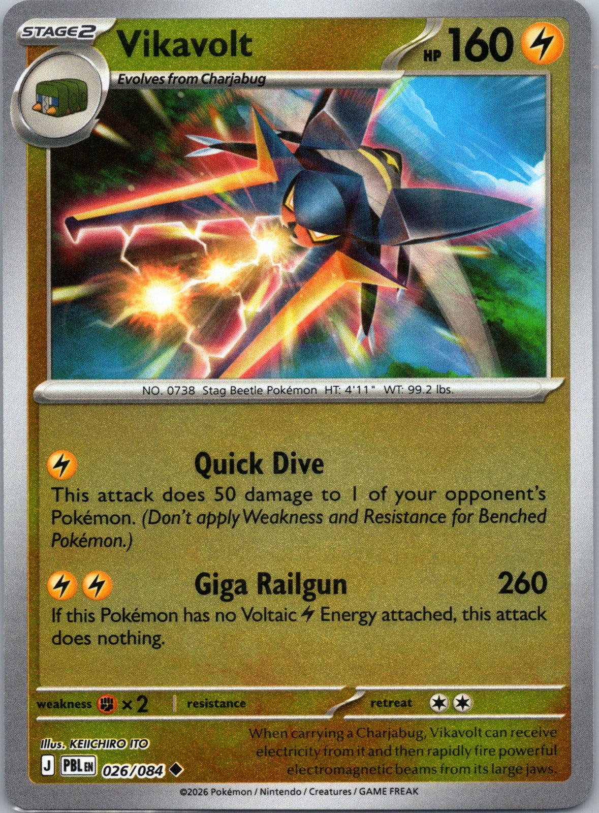 Vikavolt Reverse Holo Uncommon ME05: Pitch Black 026/084 NM