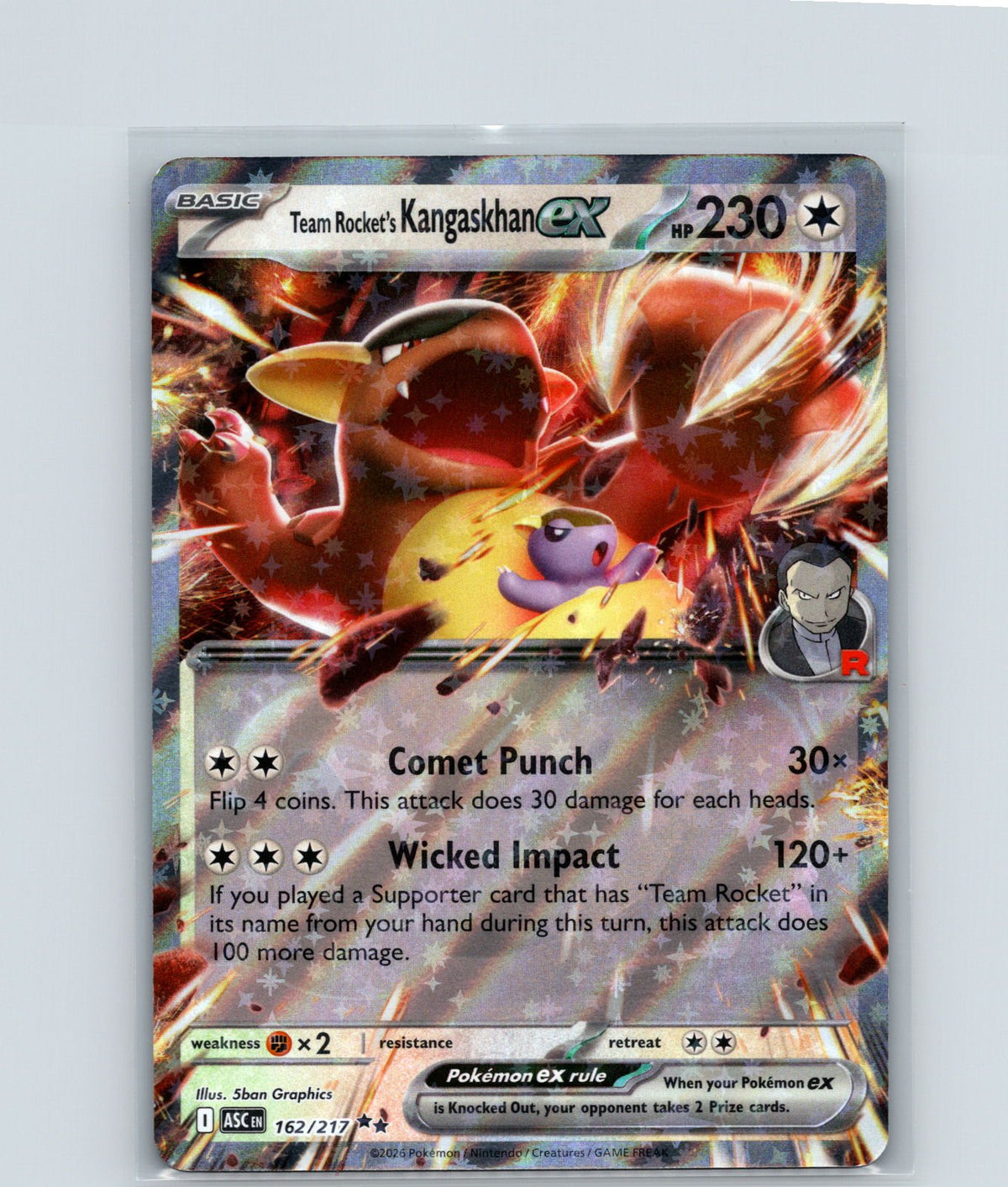 Team Rocket's Kangaskhan ex Holo Double Rare ME: Ascended Heroes 162/217 NM