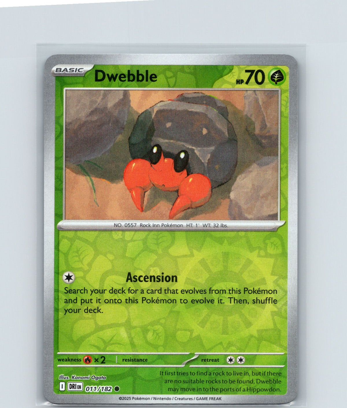 Dwebble Reverse Holo Common SV10: Destined Rivals 011/182 NM