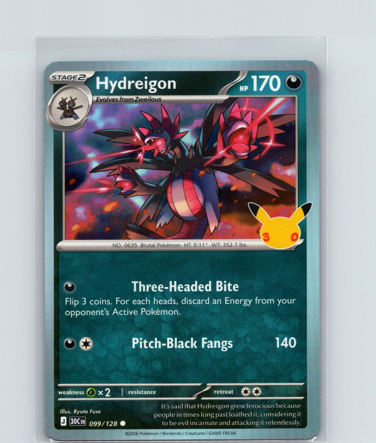 Hydreigon Holo Common ME: 30th Celebration 099/128 NM
