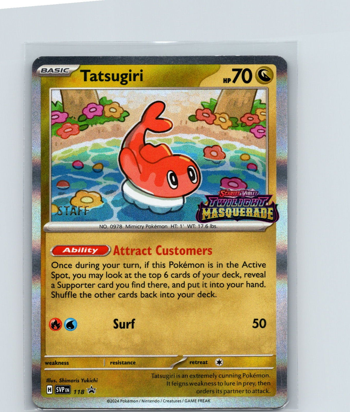 Tatsugiri [Staff] Holo Promo SV: Scarlet & Violet Promo Cards 118 NM