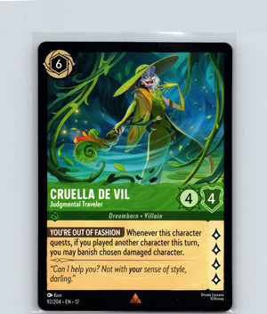 Cruella De Vil - Judgmental Traveler Rare Wilds Unknown 92/204 NM