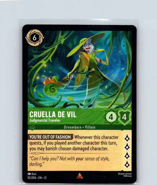 Cruella De Vil - Judgmental Traveler Rare Wilds Unknown 92/204 NM