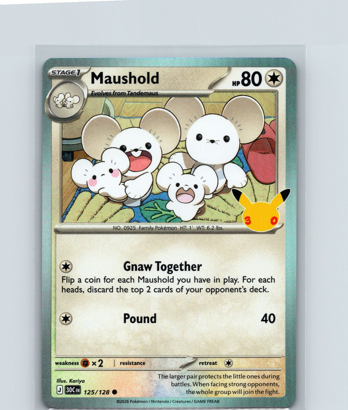 Maushold Holo Common ME: 30th Celebration 125/128 NM