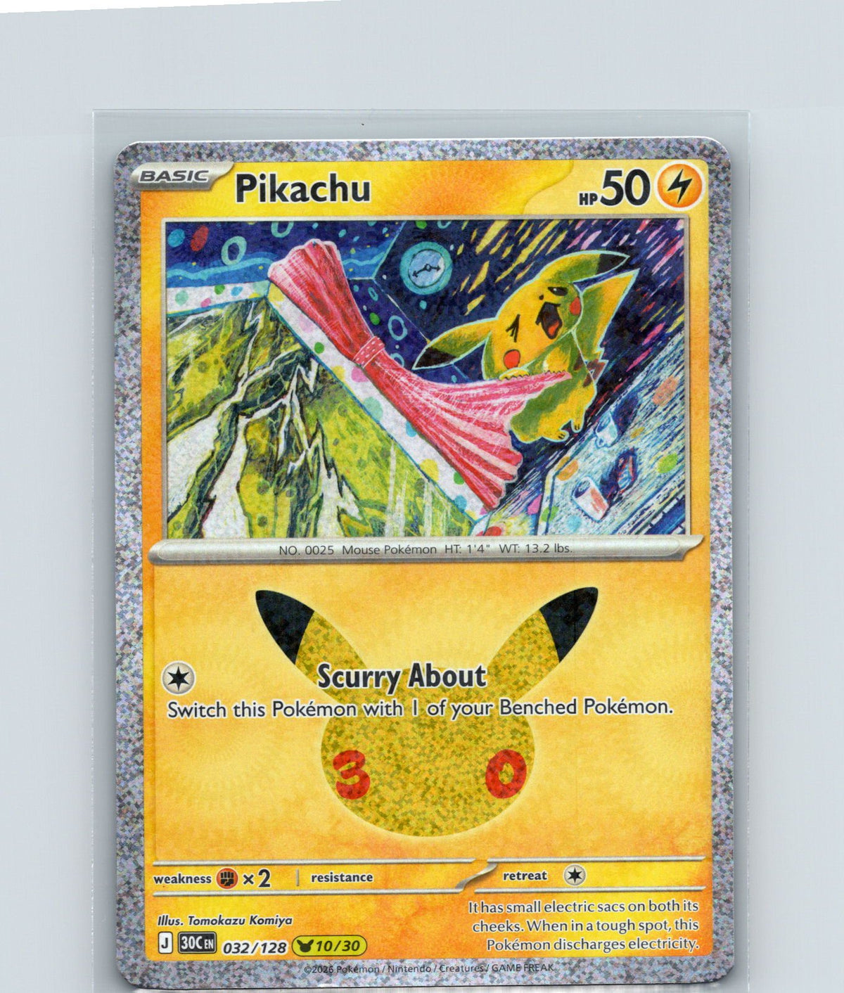 Pikachu Pikachu Rare ME: 30th Celebration 032/128 NM
