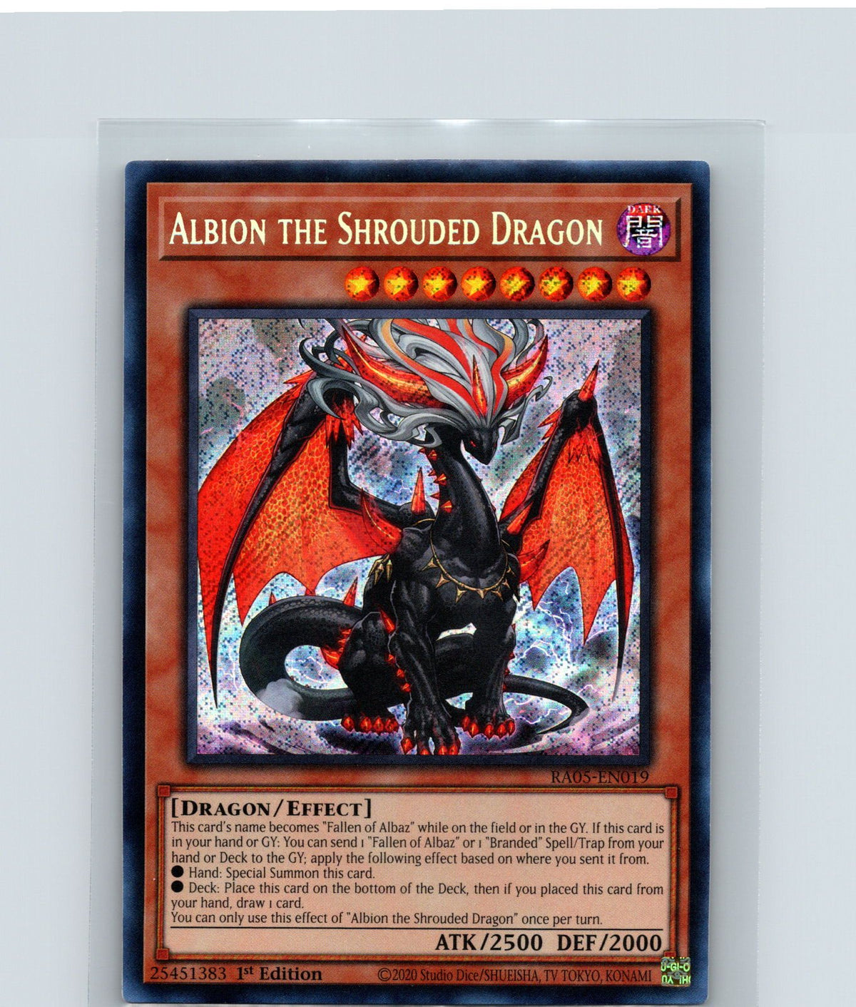 Albion the Shrouded Dragon  1st Edition Secret Rare RA05-EN019 NM
