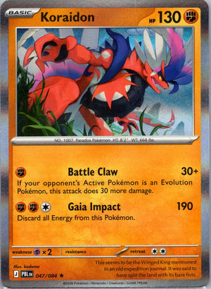 Koraidon Reverse Holo Rare ME05: Pitch Black 047/084 NM