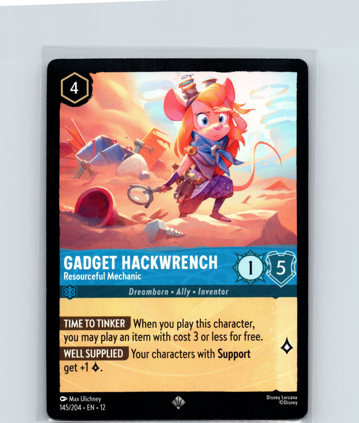 Gadget Hackwrench - Resourceful Mechanic Super Rare Wilds Unknown 145/204 NM