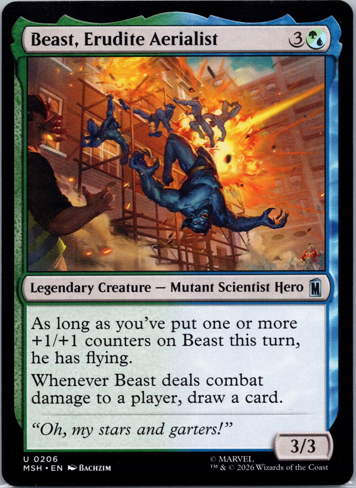 Beast, Erudite Aerialist U Marvel Super Heroes 206 NM