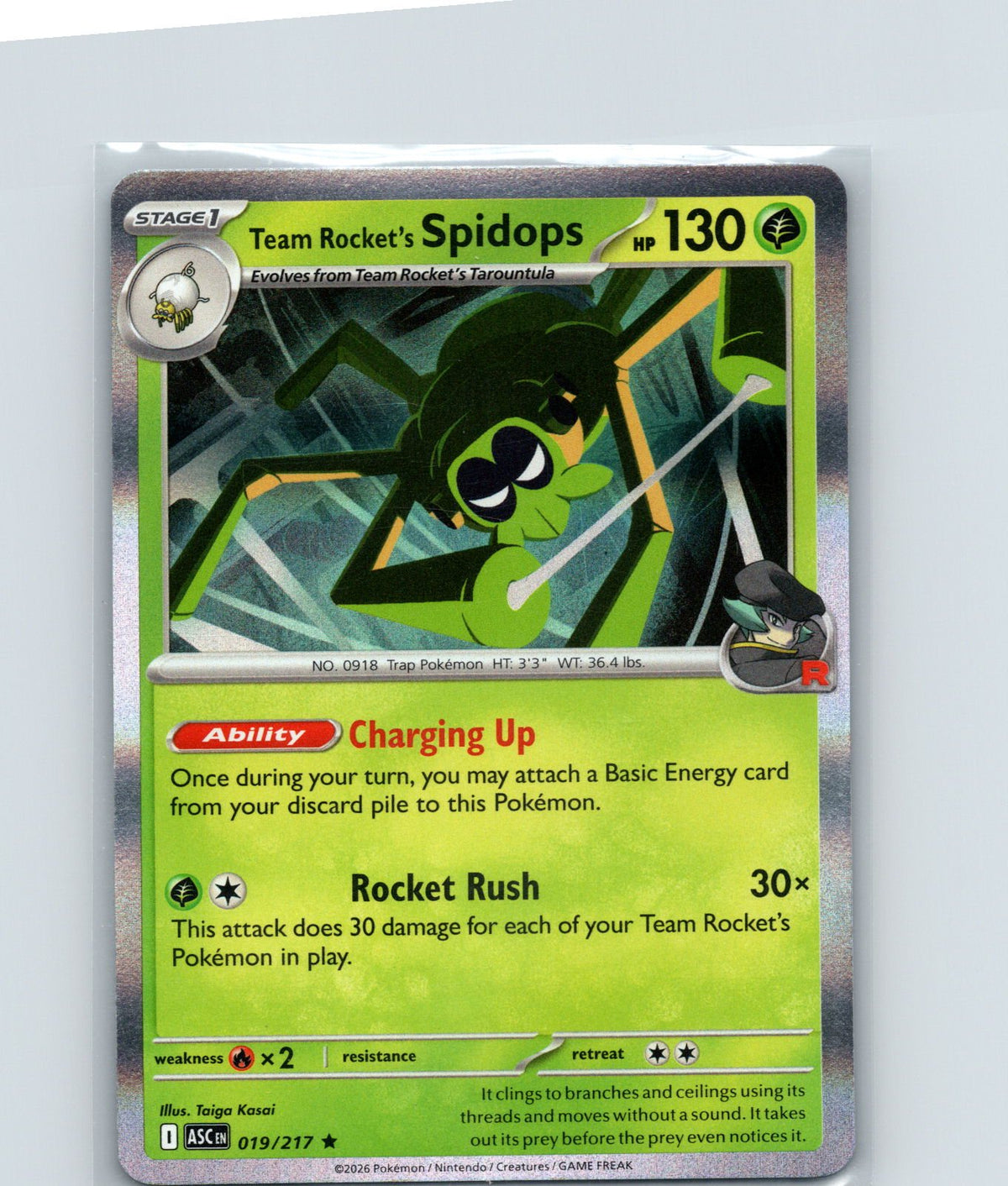 Team Rocket's Spidops Holo Rare ME: Ascended Heroes 019/217 NM