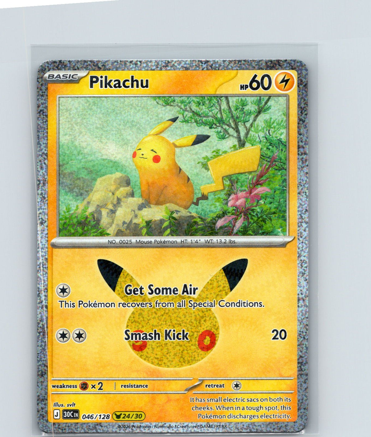 Pikachu Holo Pikachu Rare ME: 30th Celebration 046/128 NM