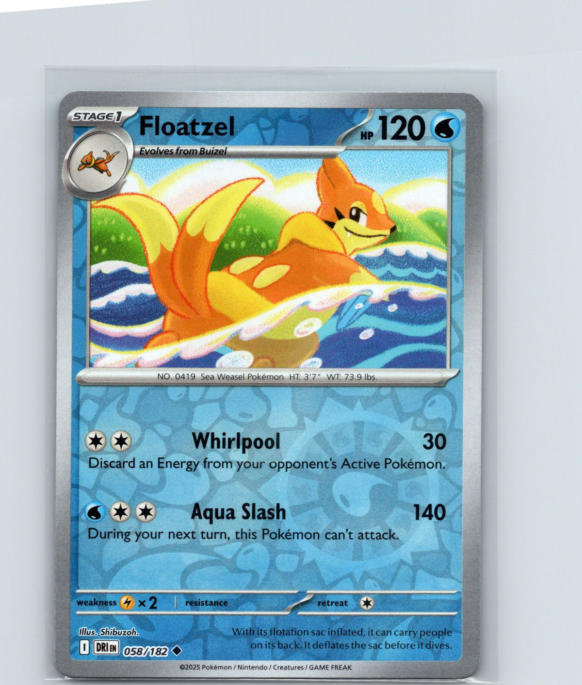Floatzel Reverse Holo Uncommon SV10: Destined Rivals 058/182 NM