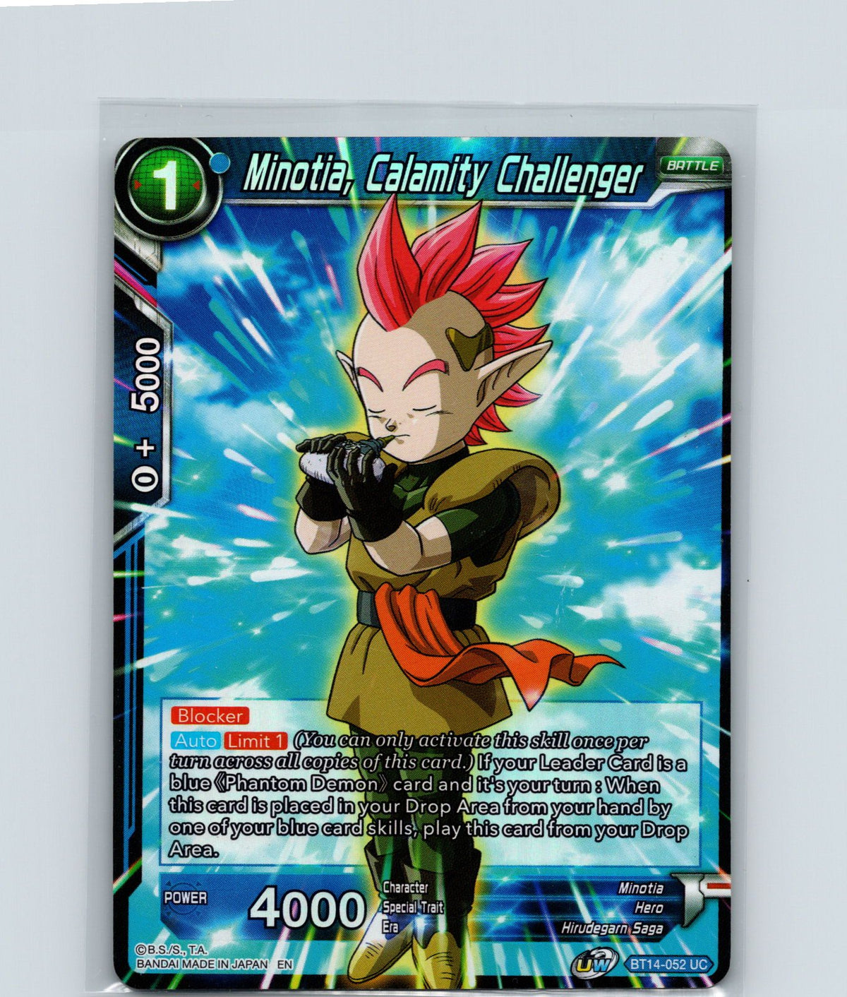 Minotia, Calamity Challenger Foil Uncommon Cross Spirits BT14-052 NM