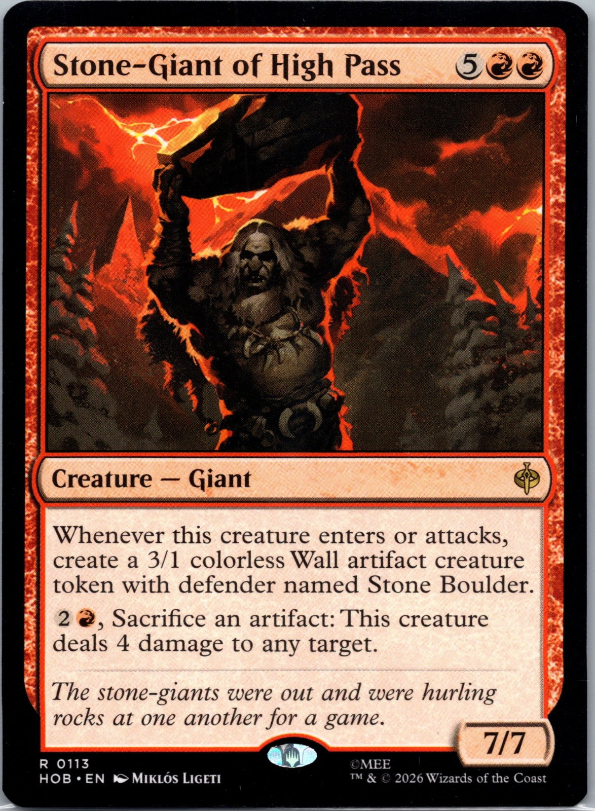 Stone-Giant of High Pass R The Hobbit 113 NM