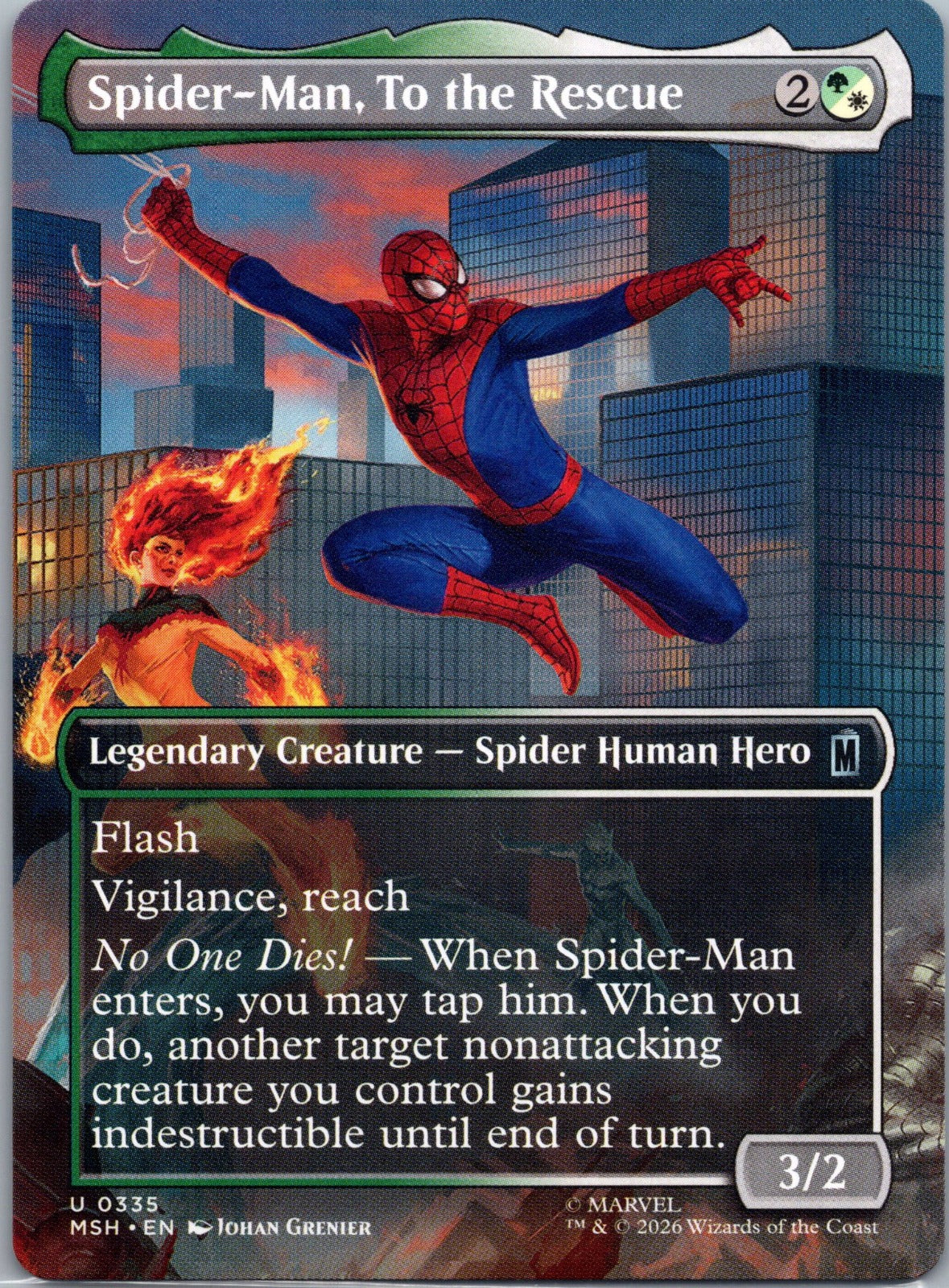 Spider-Man, To the Rescue (Borderless) U Marvel Super Heroes 335 NM