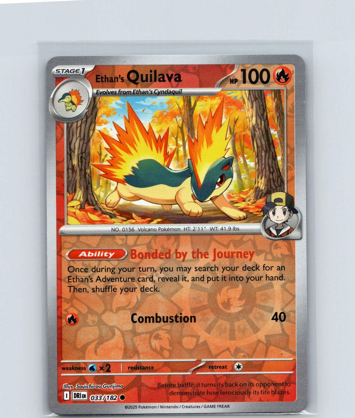 Ethan's Quilava Reverse Holo Common SV10: Destined Rivals 033/182 NM