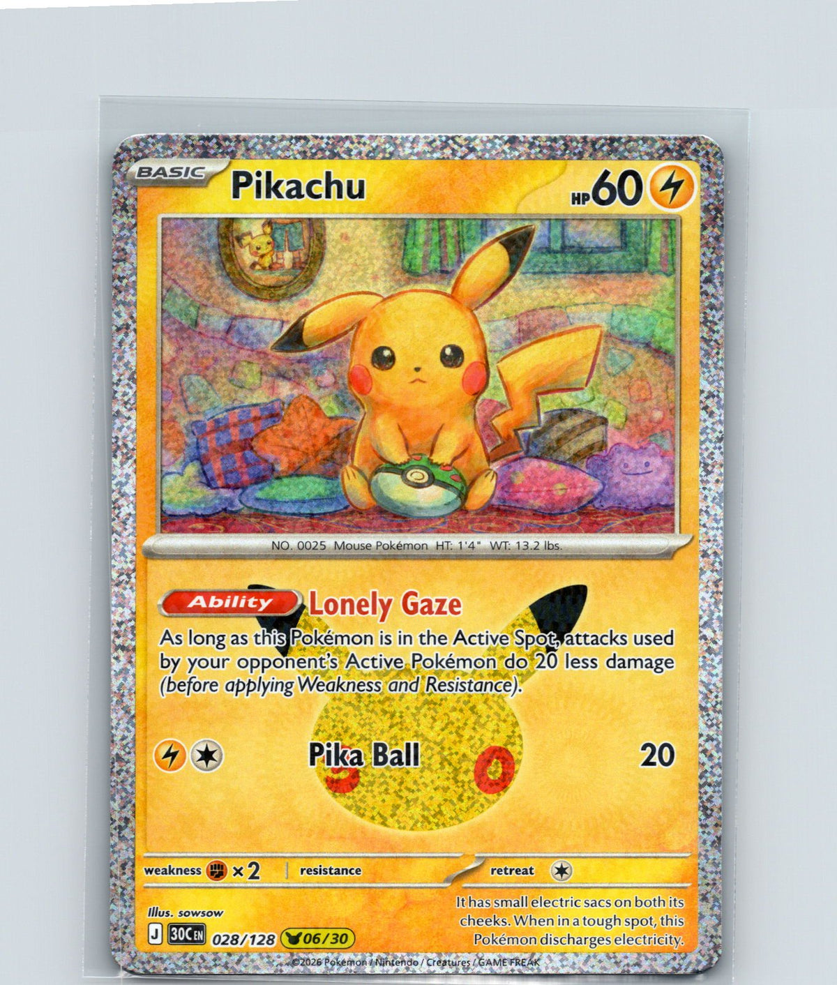 Pikachu Pikachu Rare ME: 30th Celebration 028/128 NM