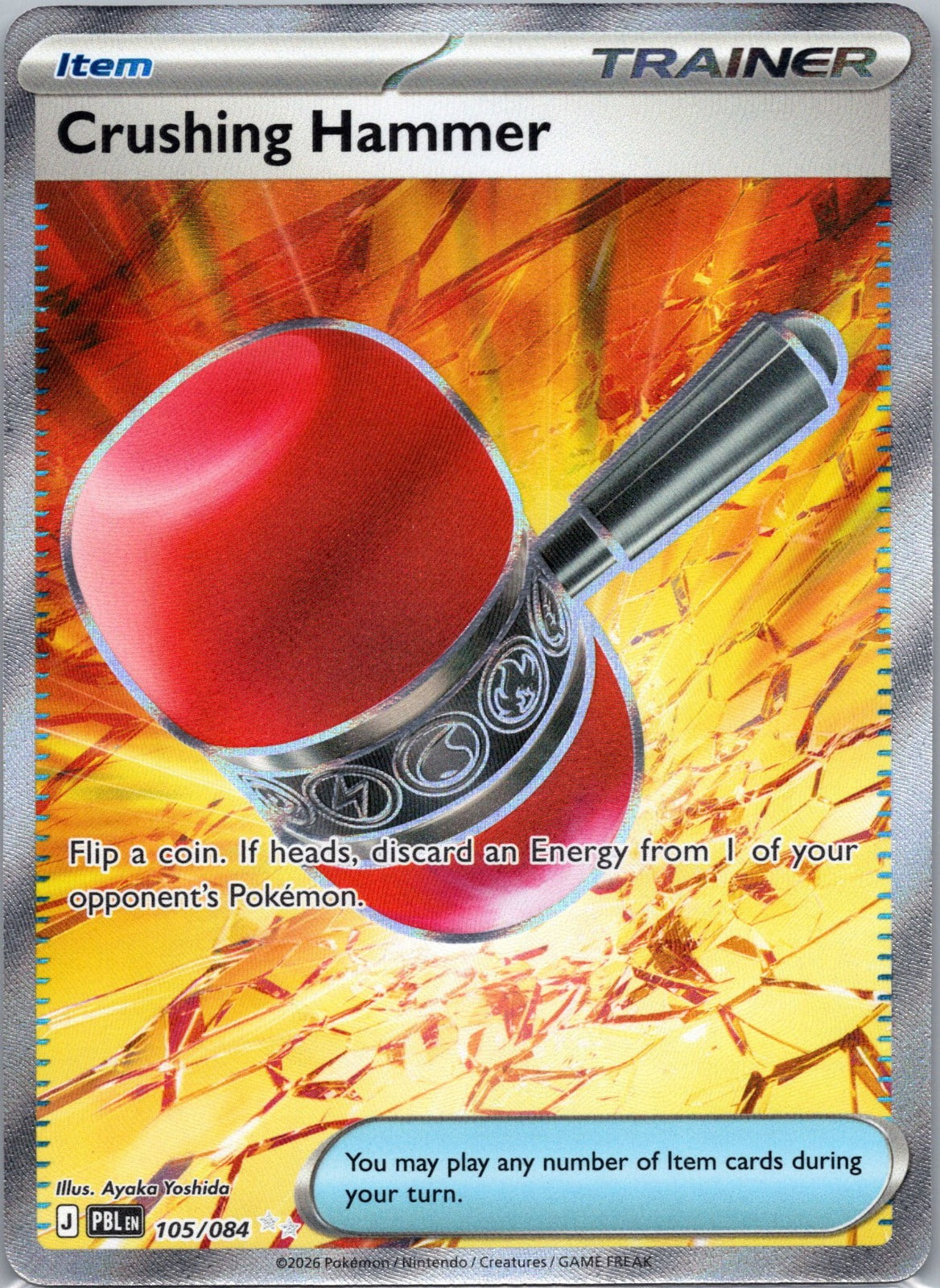 Crushing Hammer Holo Ultra Rare ME05: Pitch Black 105/084 NM