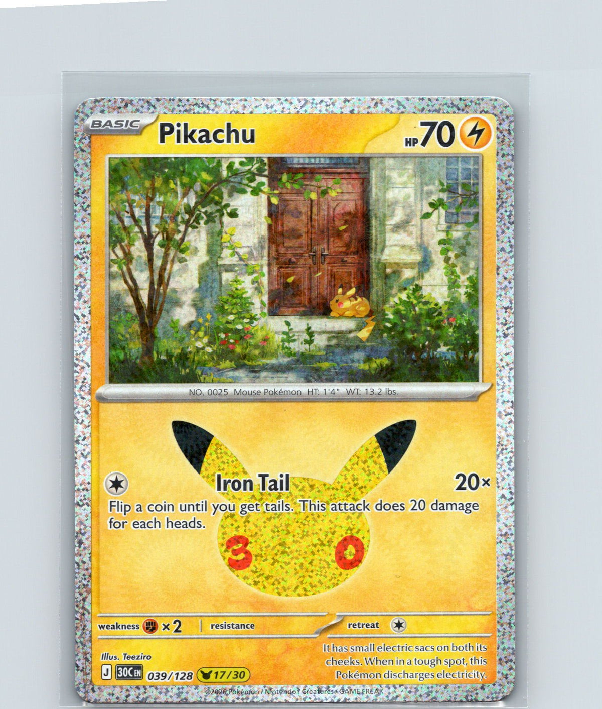 Pikachu Pikachu Rare ME: 30th Celebration 039/128 NM
