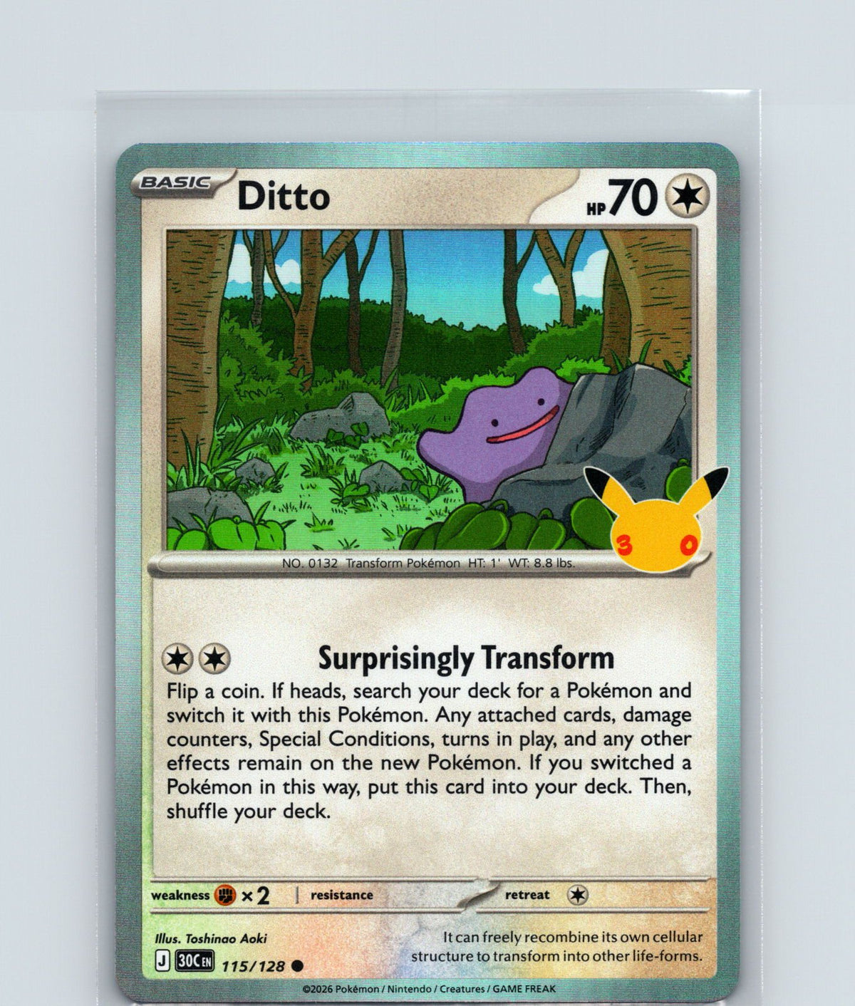 Ditto Holo Common ME: 30th Celebration 115/128 NM