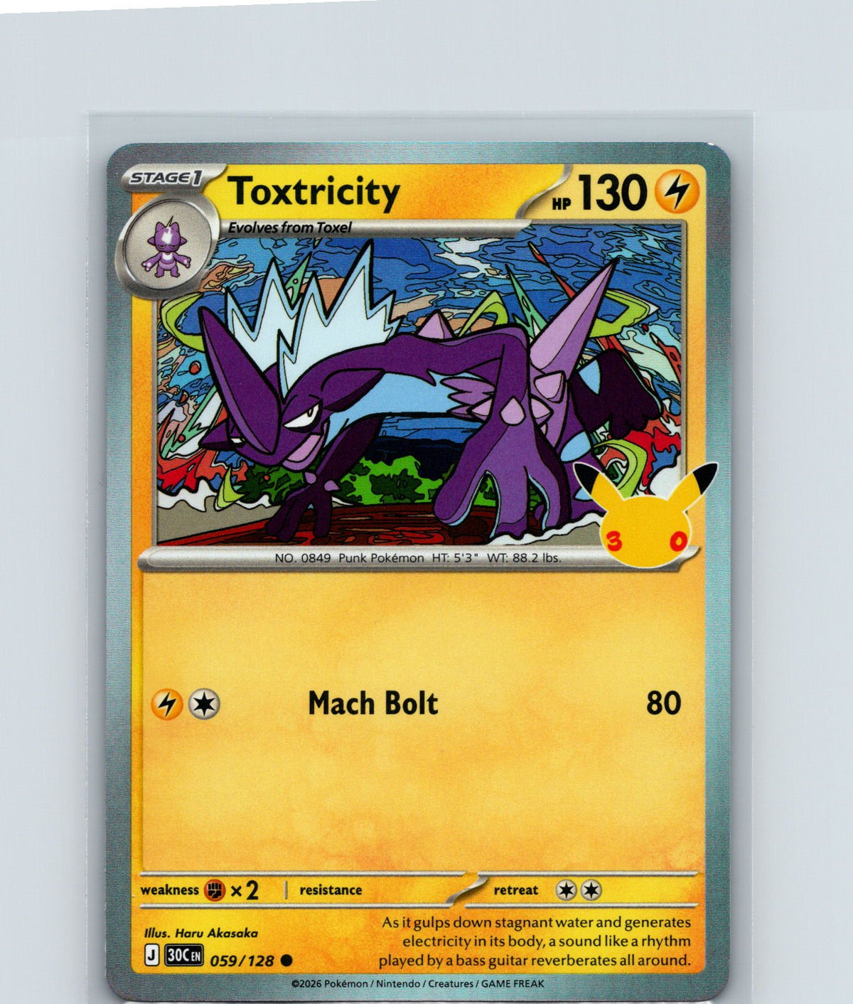 Toxtricity Holo Common ME: 30th Celebration 059/128 NM