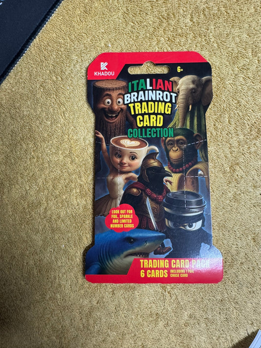 ITALIAN BRAINROT TRADING CARD GAME KHADOU BOOSTER Pack SEALED 1 Pack/6 Cards