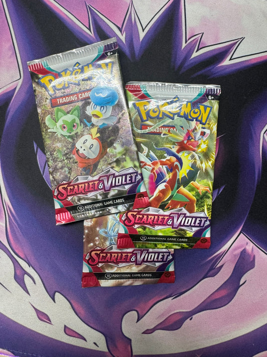Pokémon Scarlet & Violet Booster Pack English 2023 LOT of 3