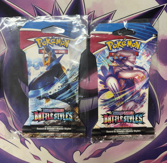 Pokémon Sword & Shield Battle Styles Sealed Sleeved Booster Pack - Lot of 2