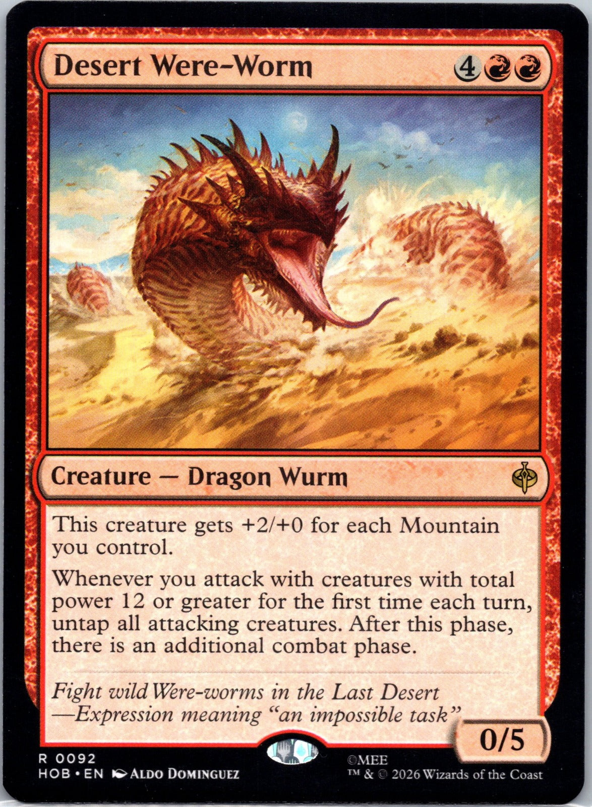 Desert Were-Worm R The Hobbit 92 NM