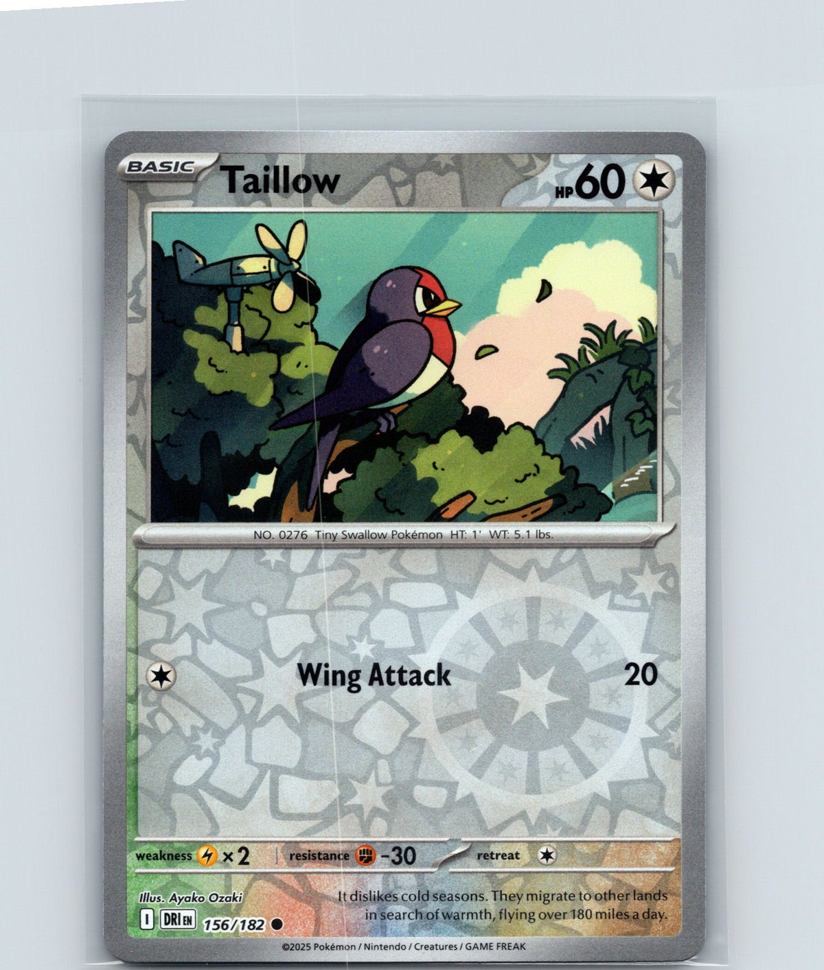 Taillow Reverse Holo Common SV10: Destined Rivals 156/182 NM
