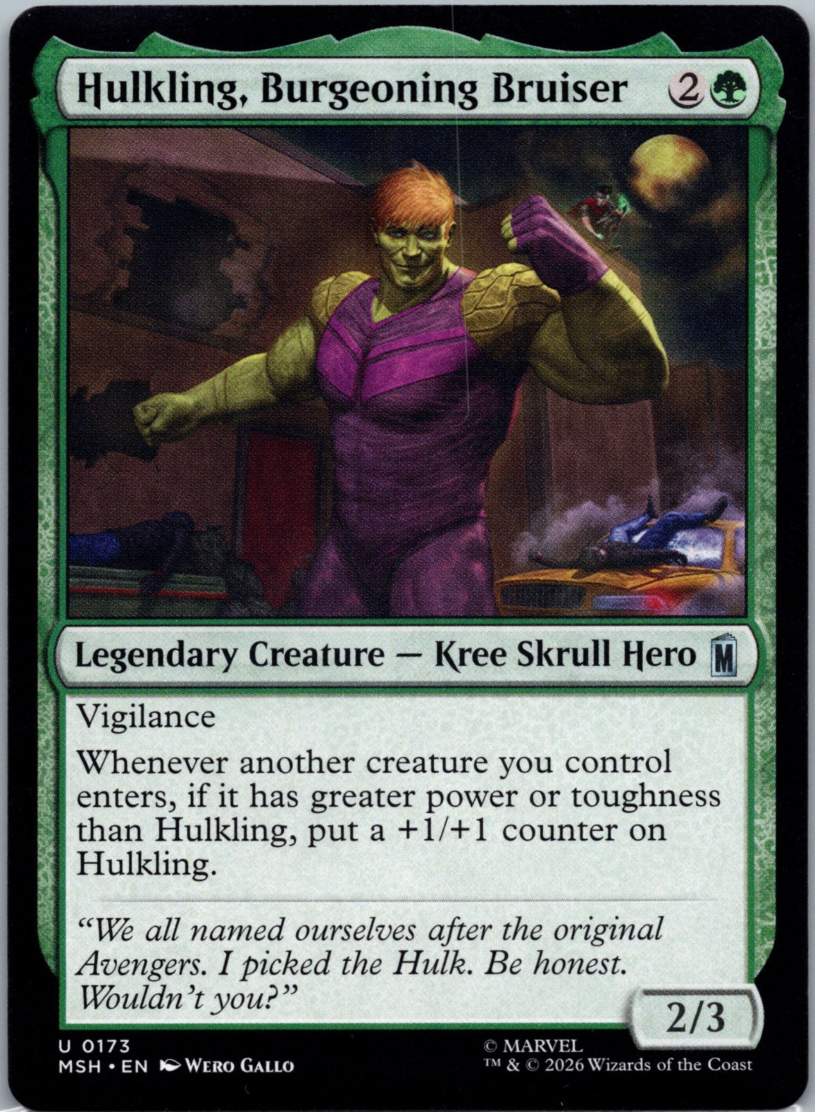 Hulkling, Burgeoning Bruiser U Marvel Super Heroes 173 NM