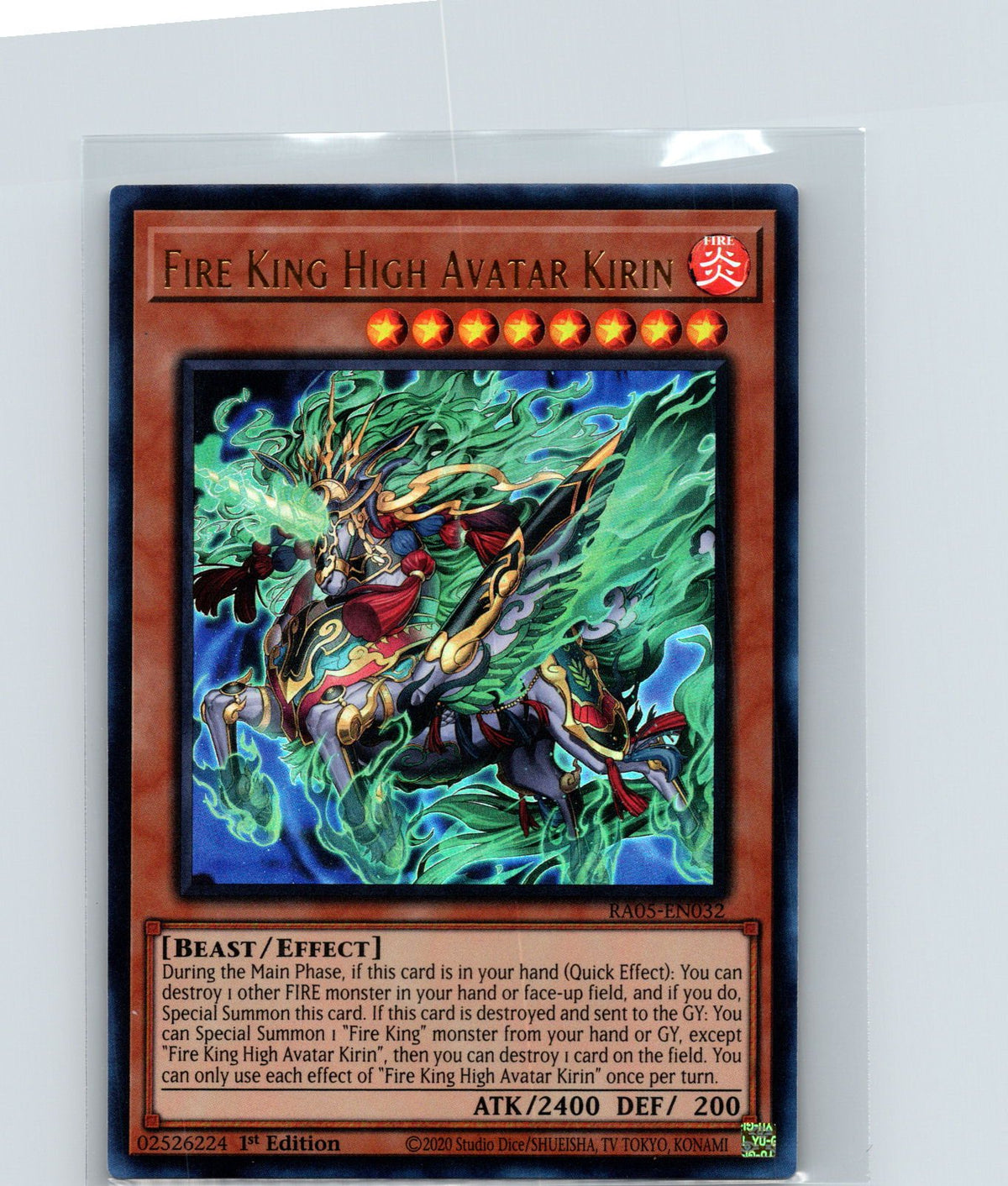 Fire King High Avatar Kirin 1st Edition Ultra Rare RA05-EN032 NM