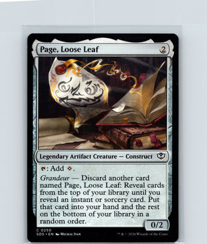 Page, Loose Leaf C Secrets of Strixhaven 250 NM